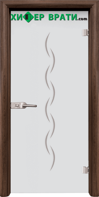 Стъклена интериорна врата модел Sand G 13-1, каса Орех