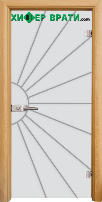 Стъклена интериорна врата модел Sand G 13-2, каса Светъл дъб