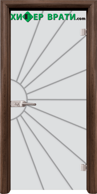 Стъклена интериорна врата модел Sand G 13-2, каса Орех