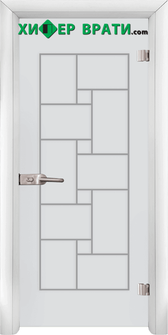 Стъклена интериорна врата модел Sand G 13-7, каса Бял
