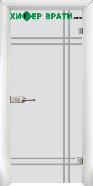 Стъклена интериорна врата модел Sand G 13-8, каса Бяла