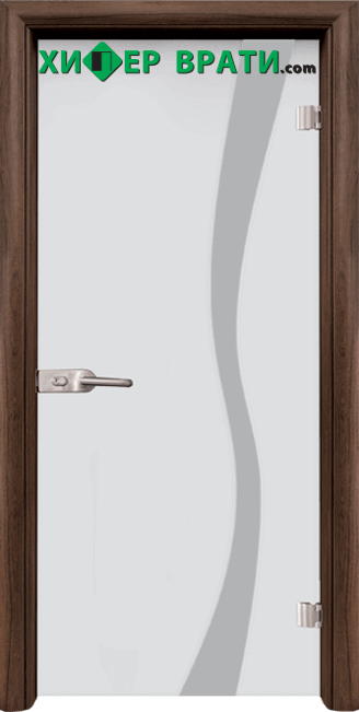 Стъклена интериорна врата модел Sand G 14-1, каса Орех