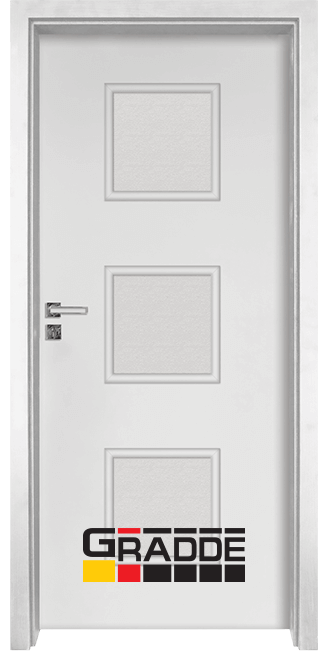 Интериорна врата модел Gradde Bergedorf, цвят Бял Мат