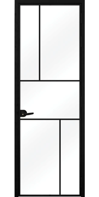 Стъклена интериорна врата Lusso L10, каса Черен Мат