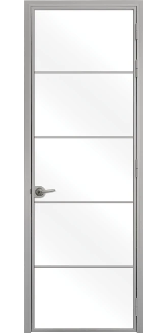 Стъклена интериорна врата Lusso L6, каса Сив Мат
