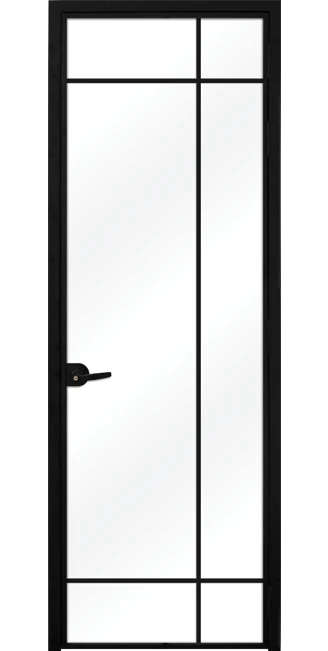 Стъклена интериорна врата Lusso L8, каса Черен Мат
