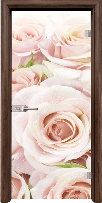 Стъклена интериорна врата модел Print G 13-7, каса Орех
