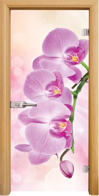 Стъклена интериорна вратa Print G 13-3 Pink, каса Светъл дъб