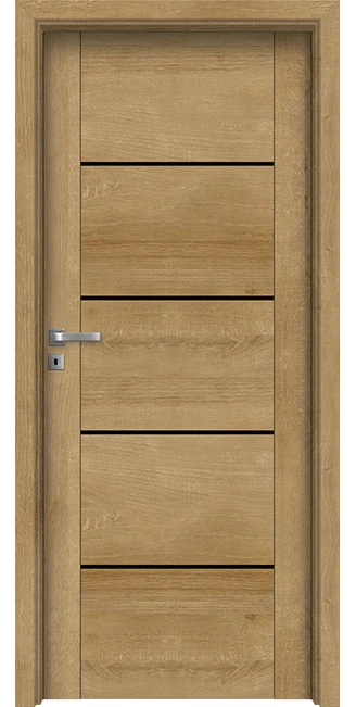 Интериорна врата Invado Aristo модел 5 Black Lacobel цвят European Oak