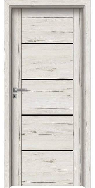 Интериорна врата Invado Aristo модел 5 Black Lacobel цвят Snowy Oak