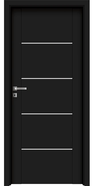 Интериорна врата Invado Aristo модел 5 Satinato Glass цвят Pure Black